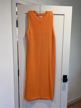 cos orange maxi dress COS Linen Exposed Back Maxi Dress